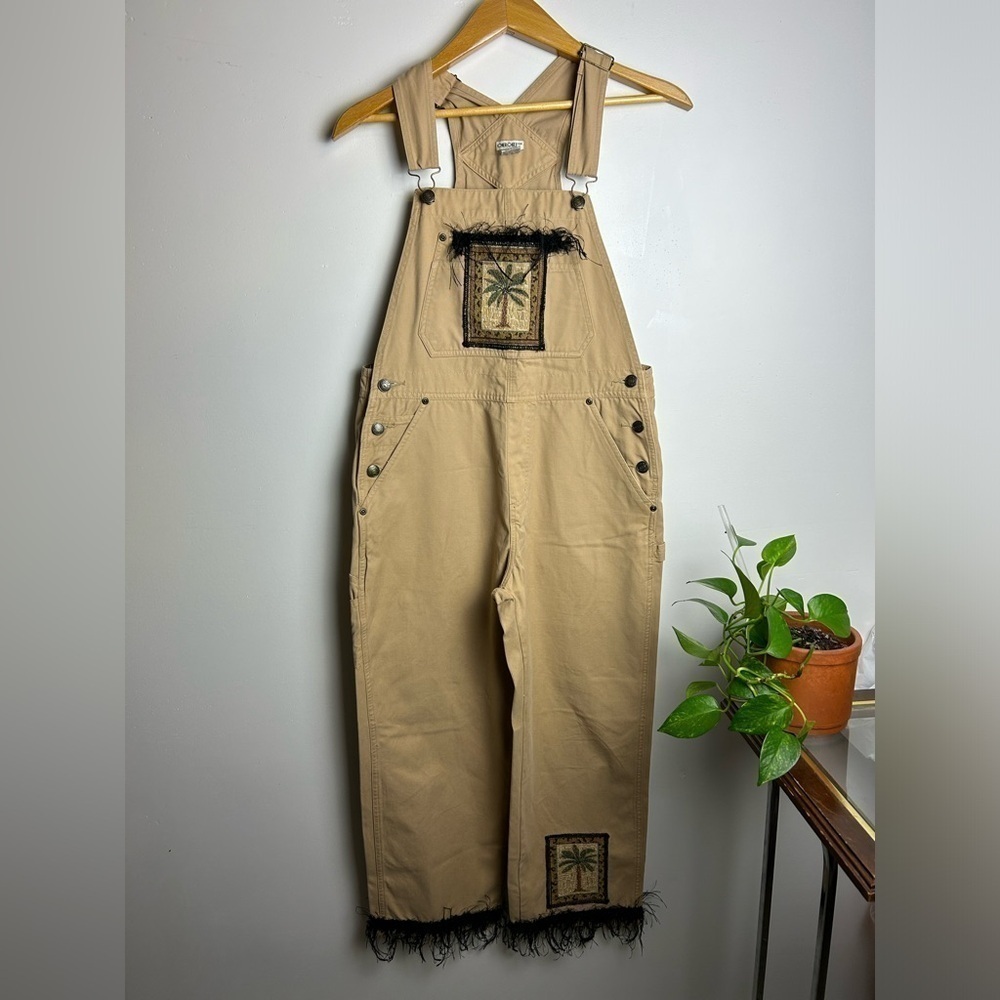 Cherokee Cottage English Country Khaki Fringe Patch Plamer tapestry  Overall S